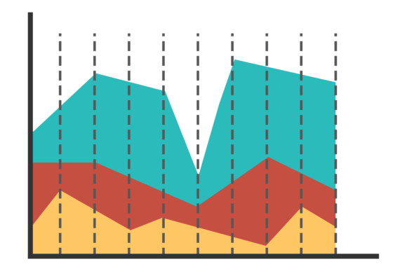 Color Area Chart for Business Presentation: A Graphic Design Asset Review