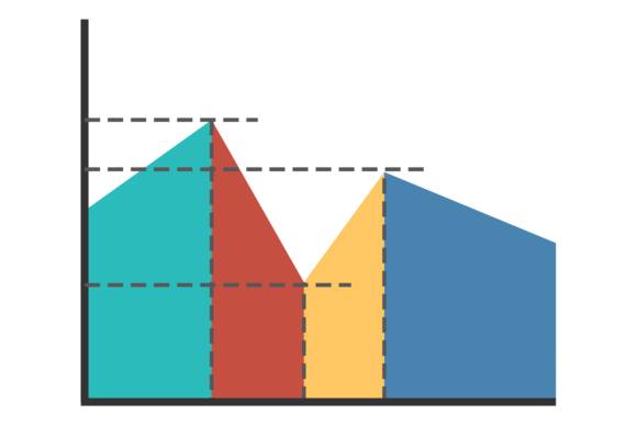 Color Area Chart Icon for Handmade Projects