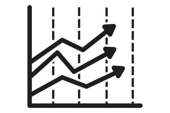 Growth Chart Icon for Crafting and Graphics