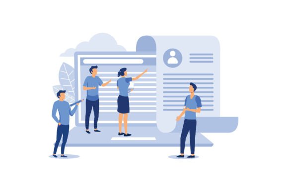 Little People Fill Out a Form, Modern Graphics for Content Publishing
