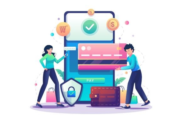 Online Secure Payment Illustration for Branding and Marketing