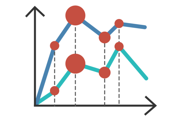 Plot Graph Color Icon for Graphics and Infographics