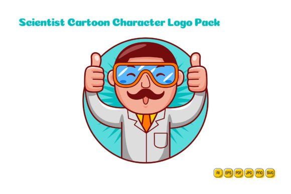 Scientist Cartoon Character Logo 06 - A Versatile Graphic Design Asset