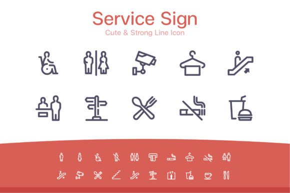 Service Sign Line Icon Graphics for Handmade Creations