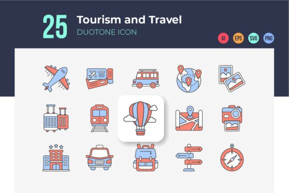 Tourism and Travel Icons Duotone Review
