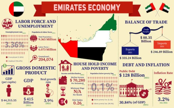 United Arab Emirates Economy Infographic Graphics